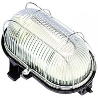 Aplique estanco oval de termoplástico y vidrio, hasta 60W